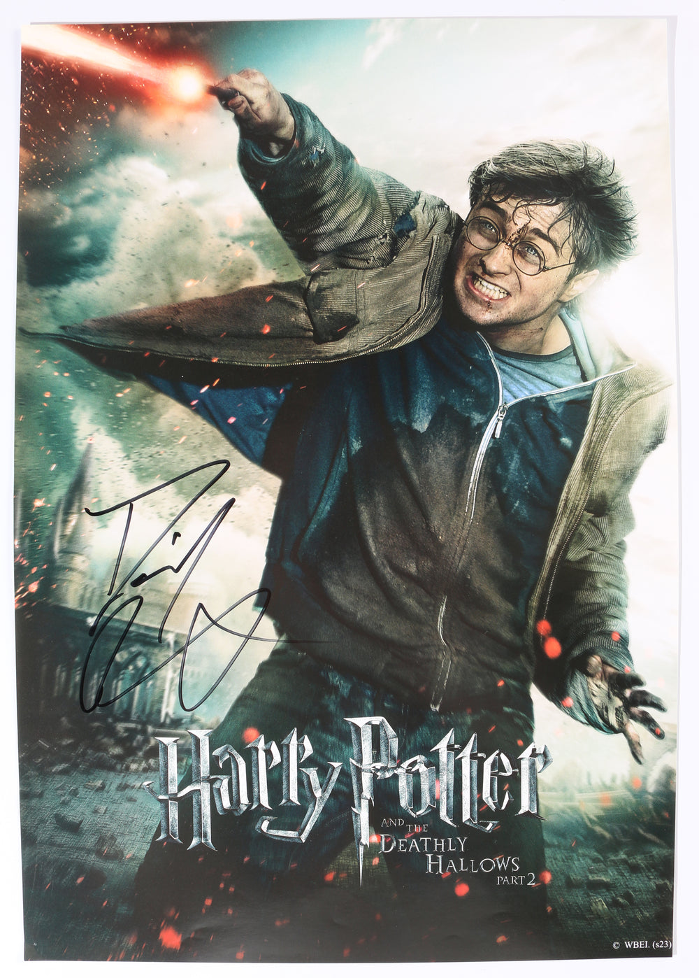 Daniel Radcliffe as Harry Potter in Harry Potter & The Deathly Hallows Part 2 Signed 11.5x17 Mini Poster