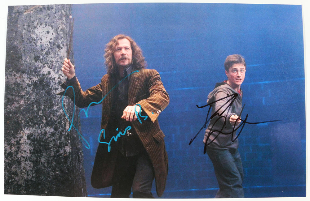 Daniel Radcliffe as Harry Potter & Gary Oldman as Sirius Black in Harry Potter and the Order of the Phoenix Signed 11x17 Photo with Character Name