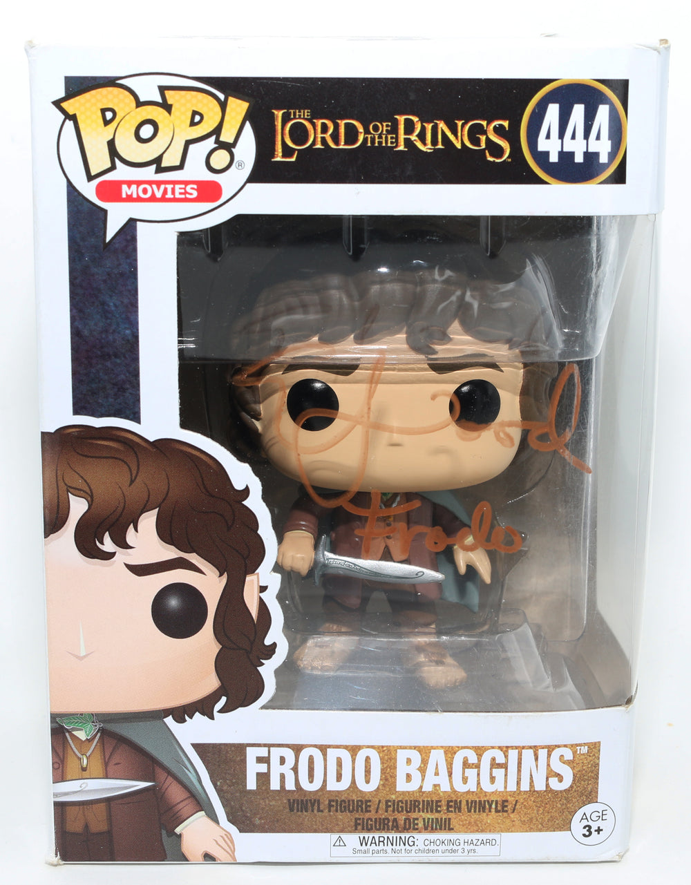 Elijah Wood as Frodo Baggins in The Lord of the Rings Signed Funko POP! #444 with Character Name