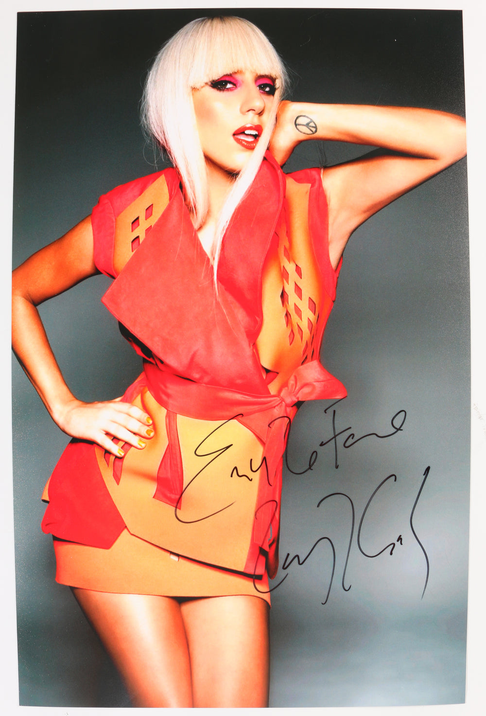 Lady Gaga Singer, Songwriter, & Actress Sexy Signed 11x17 Photo
