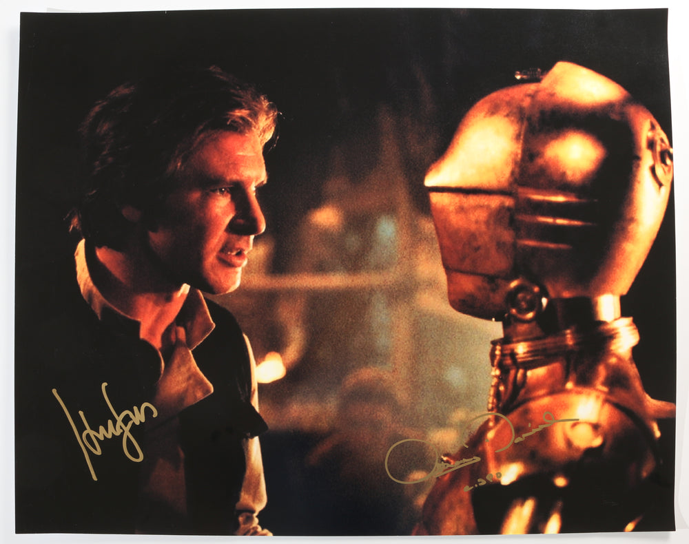 Harrison Ford as Han Solo & Anthony Daniels as C-3PO in Star Wars: Return of the Jedi Signed 24x30 Poster
