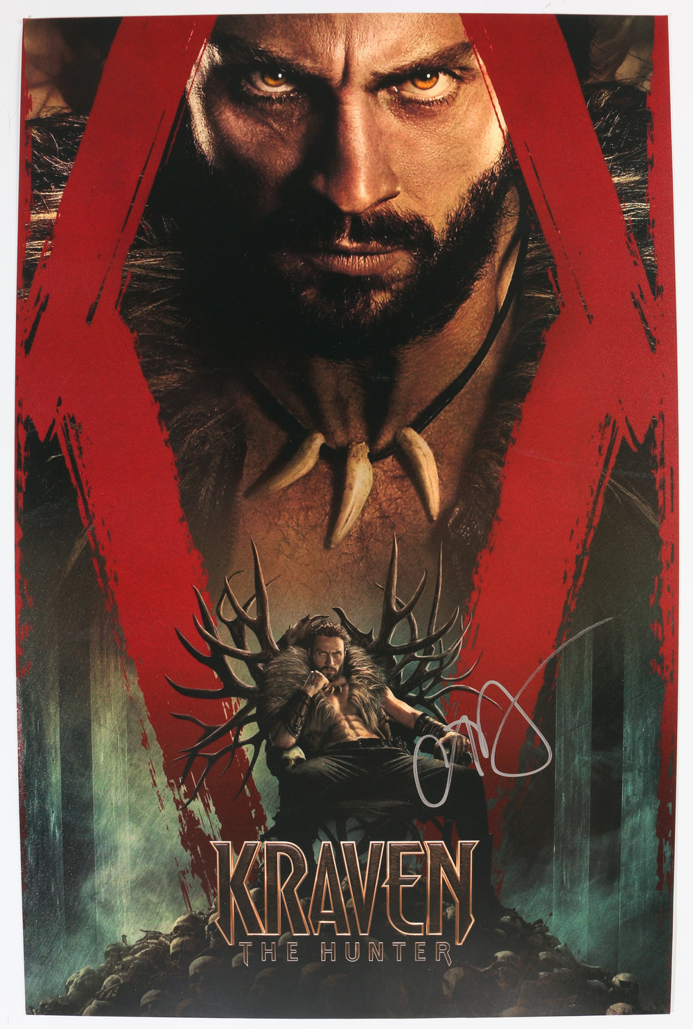 Aaron Taylor-Johnson as Sergei Kravinoff in Kraven the Hunter Signed 11x17 Mini Poster