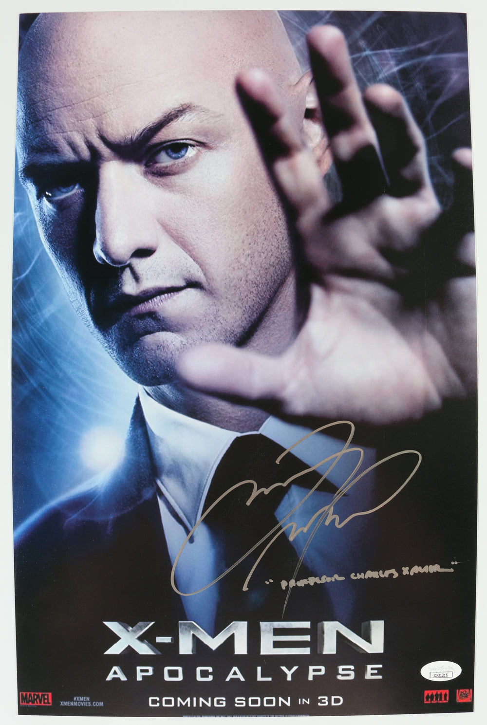 James McAvoy as Professor X / Charles Xavier in X-Men: Apocalypse (JSA) Signed 11x17 Mini Poster with Character Name