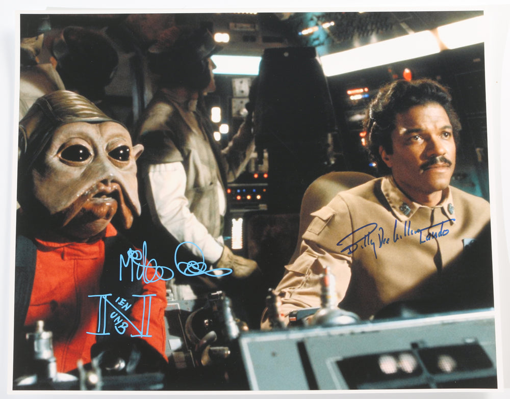 Billy Dee Williams as Lando & Mike Quinn as Nien Nunb in Star Wars: Return of the Jedi Signed 16x20 Photo with Character Names