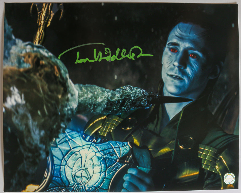 
                  
                    Tom Hiddleston as Loki in Thor (SWAU) Signed 16x20 Photo
                  
                