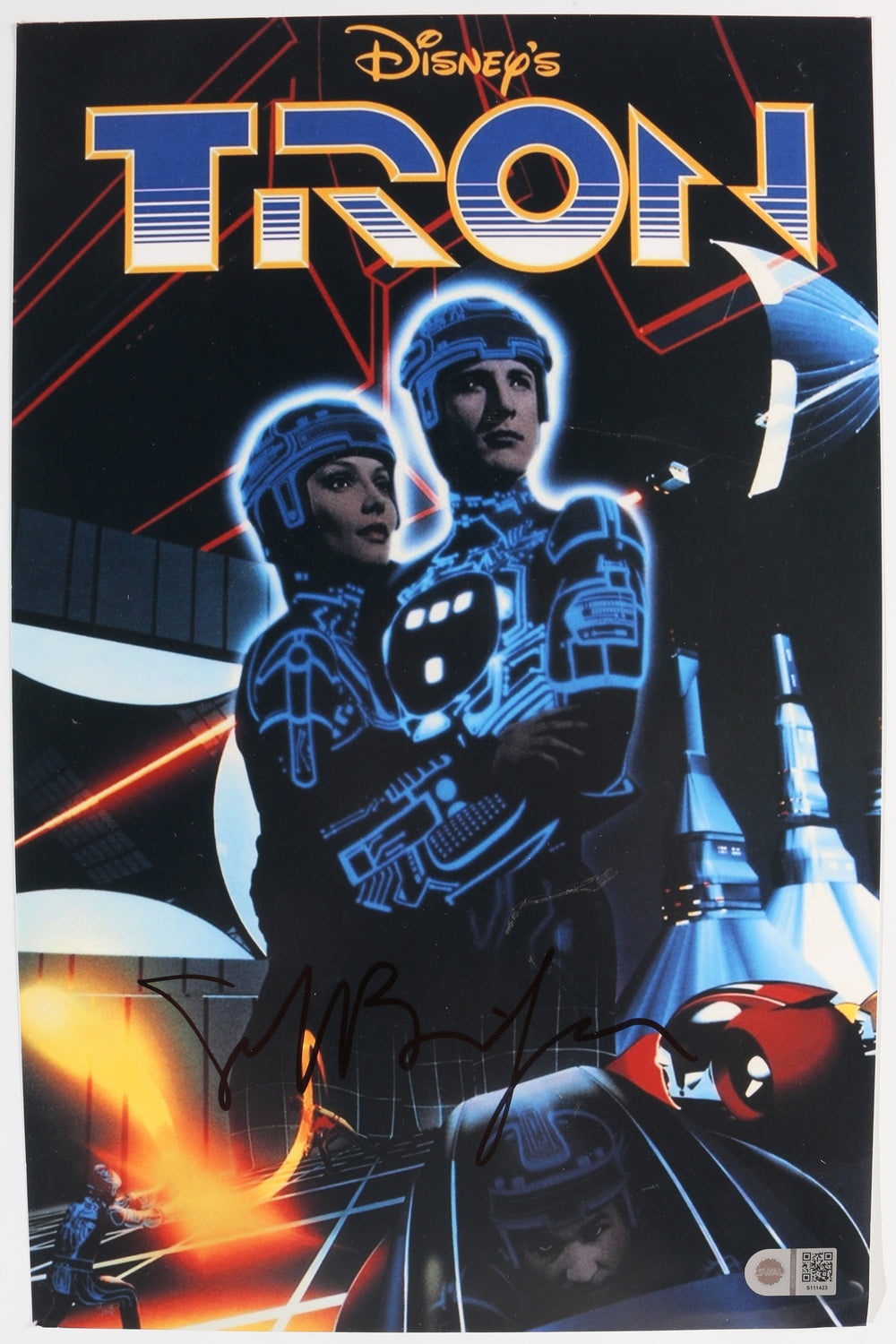 Jeff Bridges as Kevin Flynn / Clu in Tron (SWAU) Signed 11x17 Mini Poster