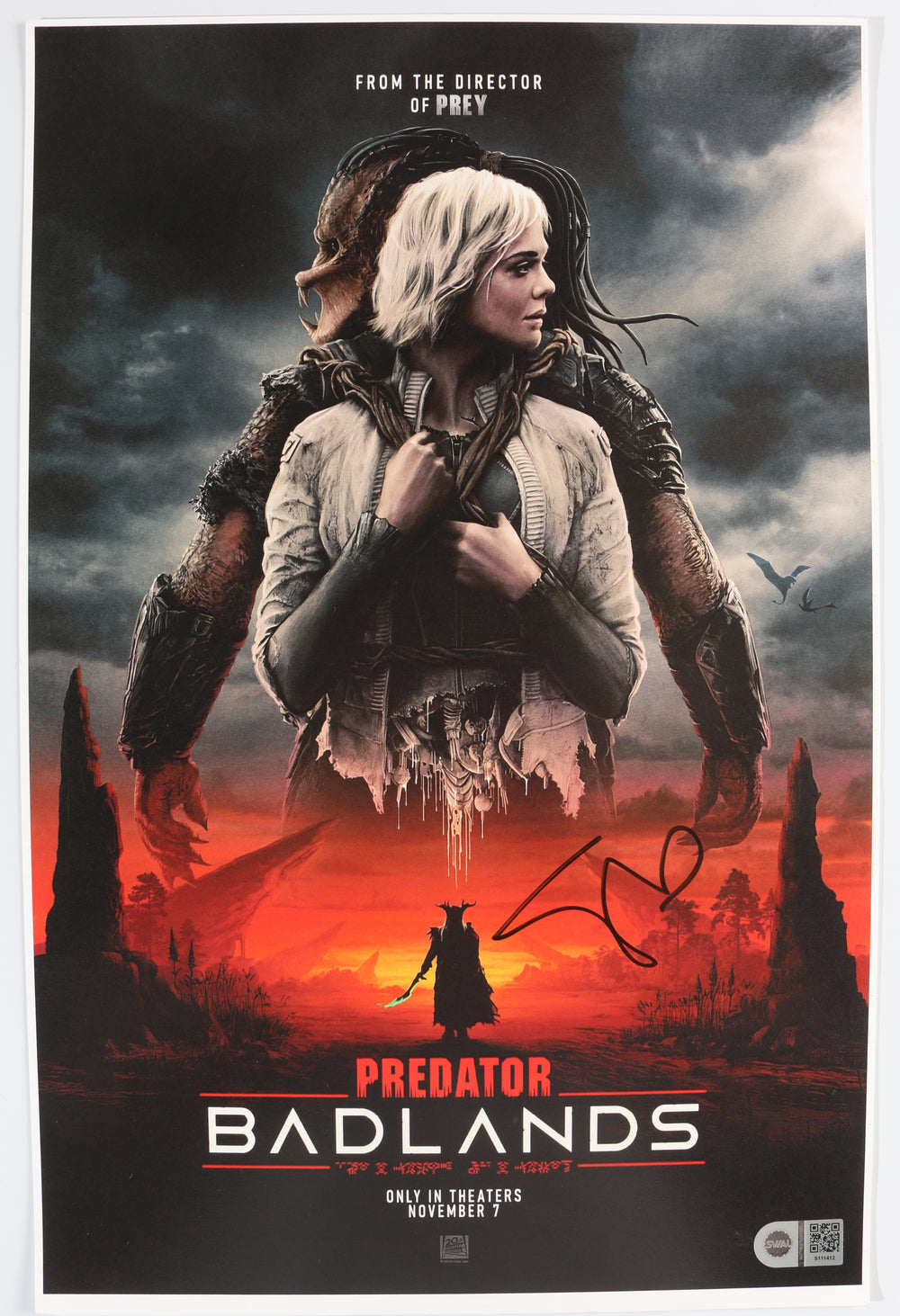 Elle Fanning as Thia in Predator: Badlands (SWAU) Signed 11x17 Mini Poster