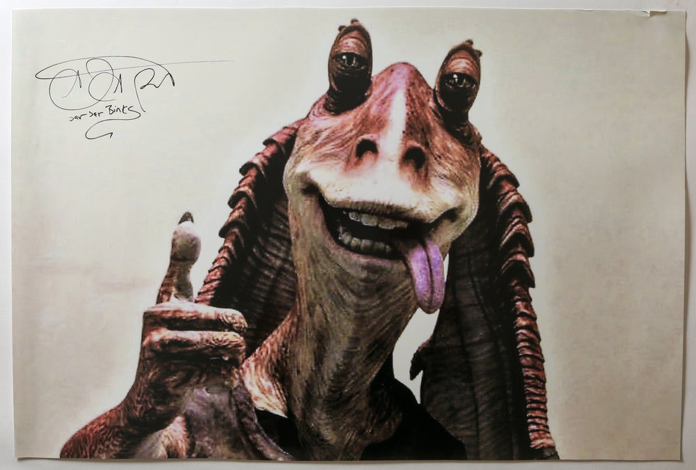 Ahmed Best as Jar Jar Binks in Star Wars Episode I: The Phantom Menace Signed 20x30 Poster with Character Name
