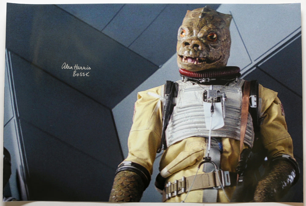 Alan Harris as Bossk Bounty Hunter in Star Wars: The Empire Strikes Back Signed 20x30 Poster with Character Name