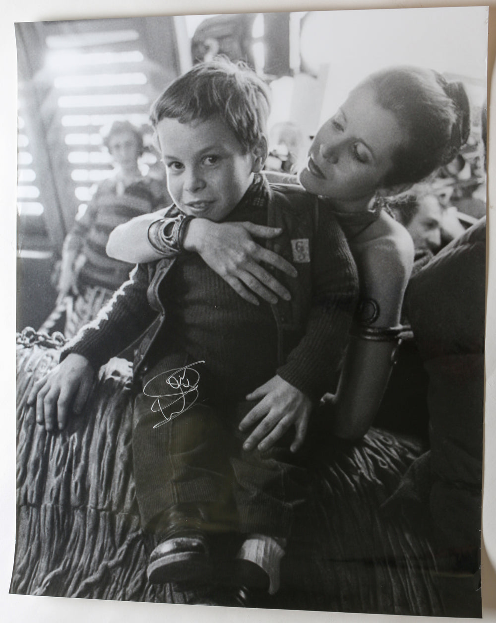 Warwick Davis on Set with Carrie Fisher in Star Wars: Return of the Jedi Signed 24x30 Poster