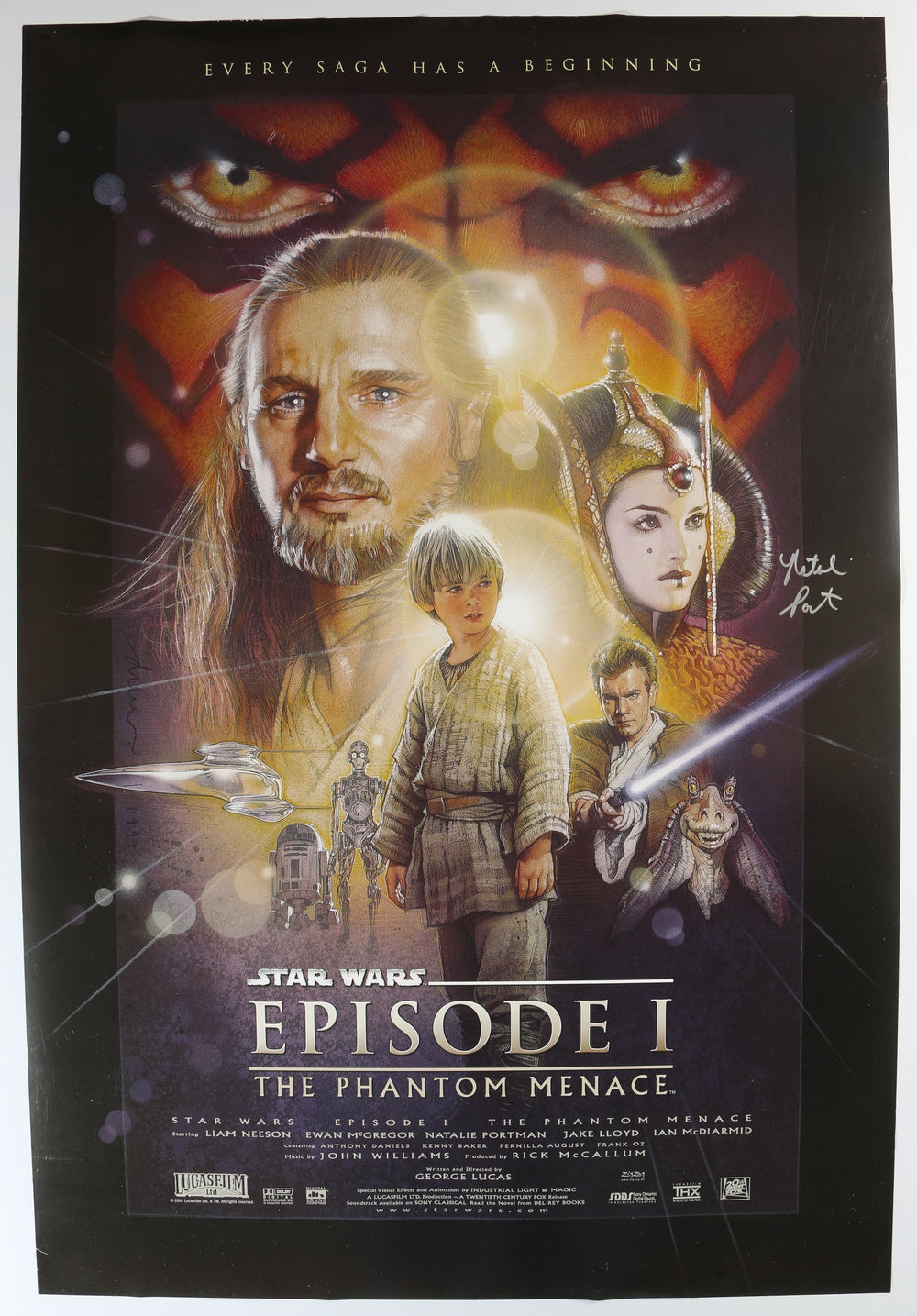 Natalie Portman as Padme / Queen Amidala in Star Wars Episode I: The Phantom Menace (SWAU) Signed 27x40 Poster
