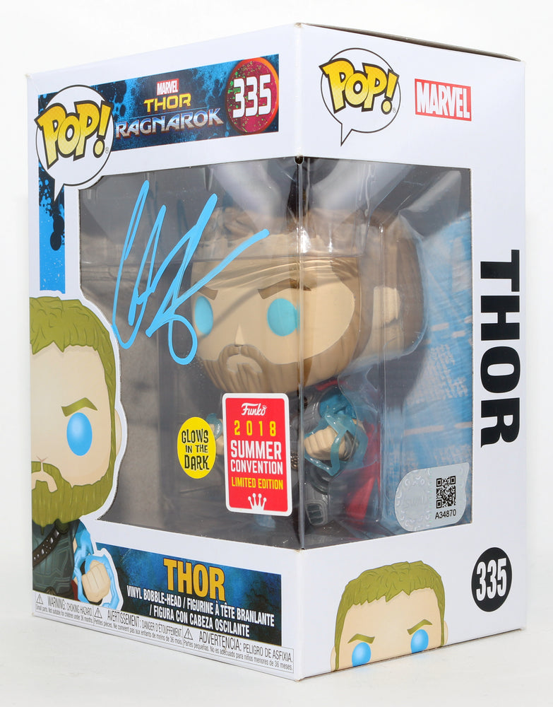 
                  
                    Chris Hemsworth as Thor in Thor: Ragnarok GITD 2018 Summer Convention Exclusive (SWAU) Signed Funko POP! #335
                  
                
