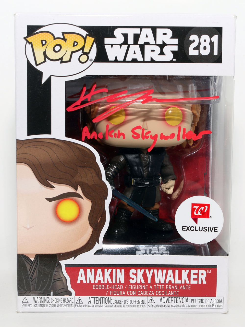 Hayden Christensen as Anakin Skywalker in Star Wars Episode III: Revenge of the Sith Walgreen's Exclusive (JSA) Signed Funko POP!  #281 With Character Name