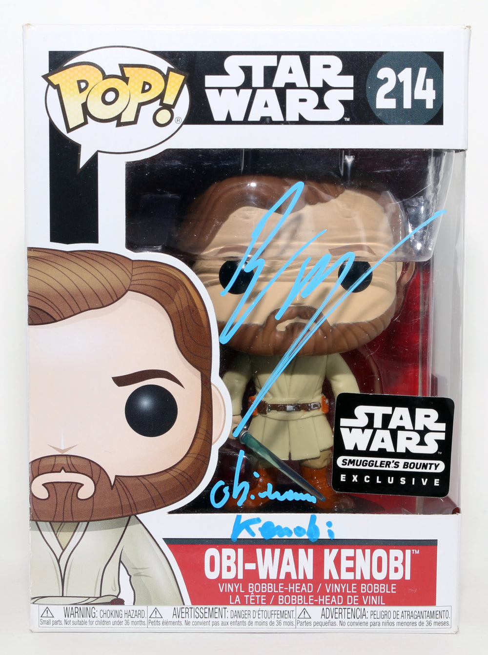 Ewan McGregor as Obi-Wan Kenobi in Star Wars Episode III: Revenge of the Sith Smuggler's Bounty Exclusive (Official Pix) Signed Funko POP! #214 with Character Name