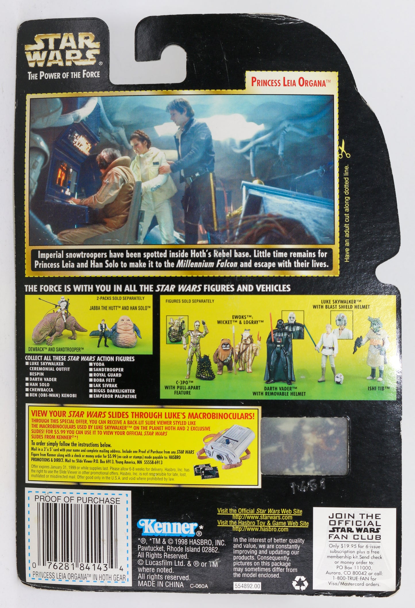 
                  
                    Carrie Fisher as Princess Leia in Star Wars: The Empire Strikes Back POTF Power of the Force Kenner Hasbro 1998 Signed Action Figure
                  
                