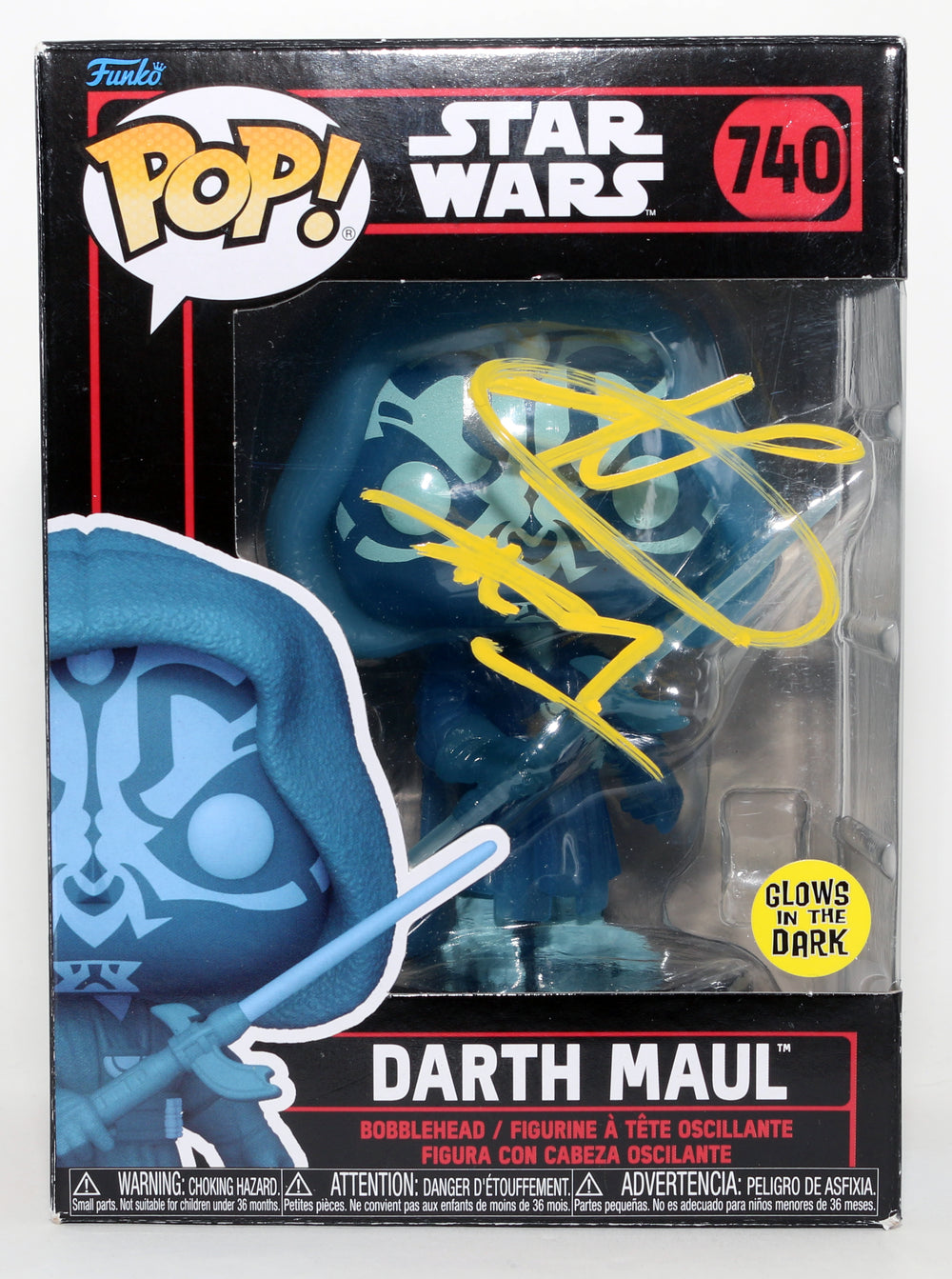 Ray Park as Darth Maul in Star Wars Episode 1: The Phantom Menace GITD (Beckett) Signed Funko POP! #740