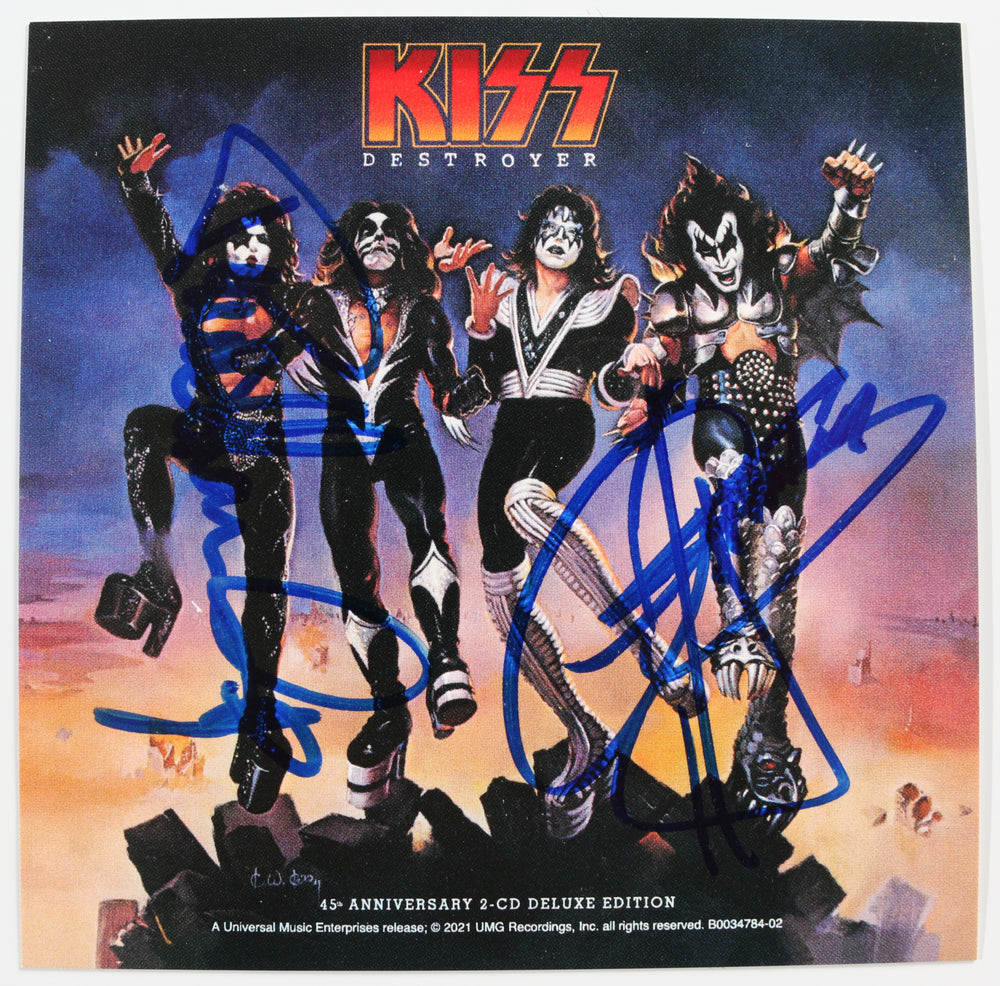 Kiss: Destroyer CD Album Insert Signed by Band Members Gene Simmons & Paul Stanley