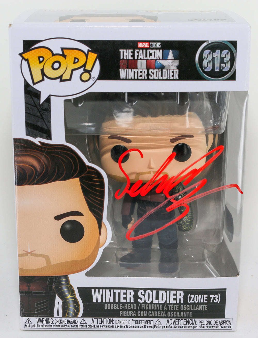 Sebastian Stan as Winter Soldier Zone 73 in The Falcon and the Winter Soldier (SWAU) Signed POP! Funko