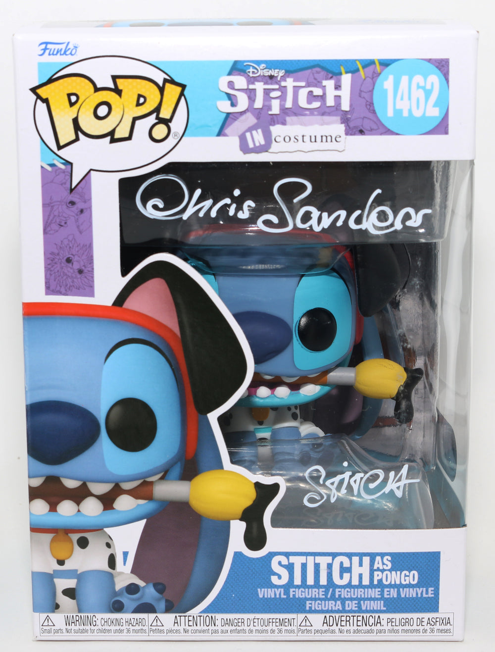 Chris Sanders as Stitch in Lilo & Stitch (SWAU) Signed Funko POP! #1462 with Character Name