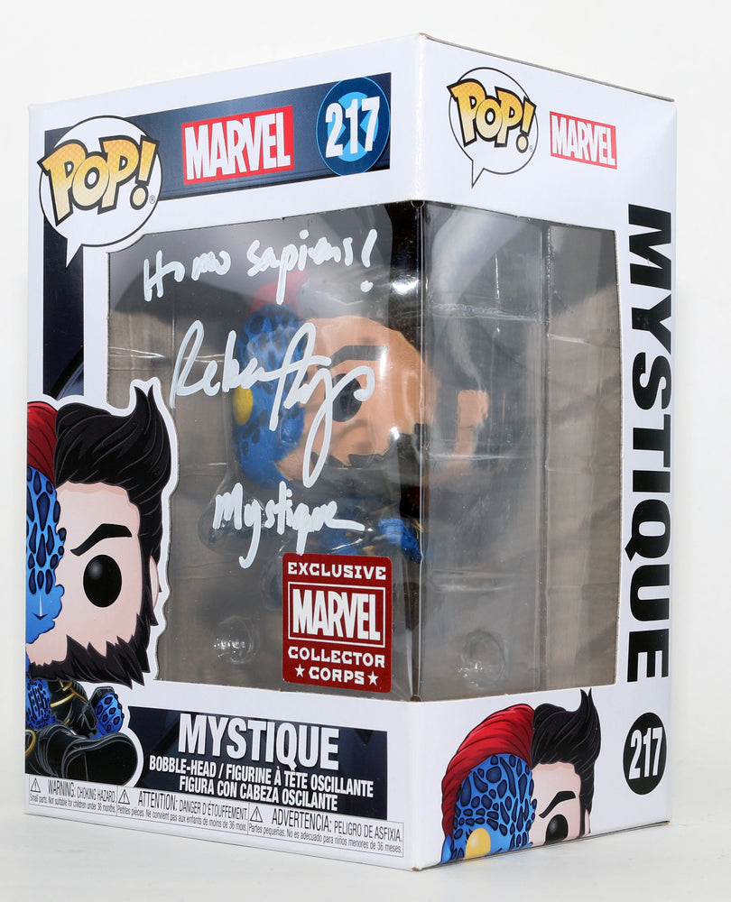 
                  
                    Rebecca Romijn as Mystique in X-Men Marvel Collector Corps Exclusive Signed Funko POP! #217 with Character Name & Quote
                  
                