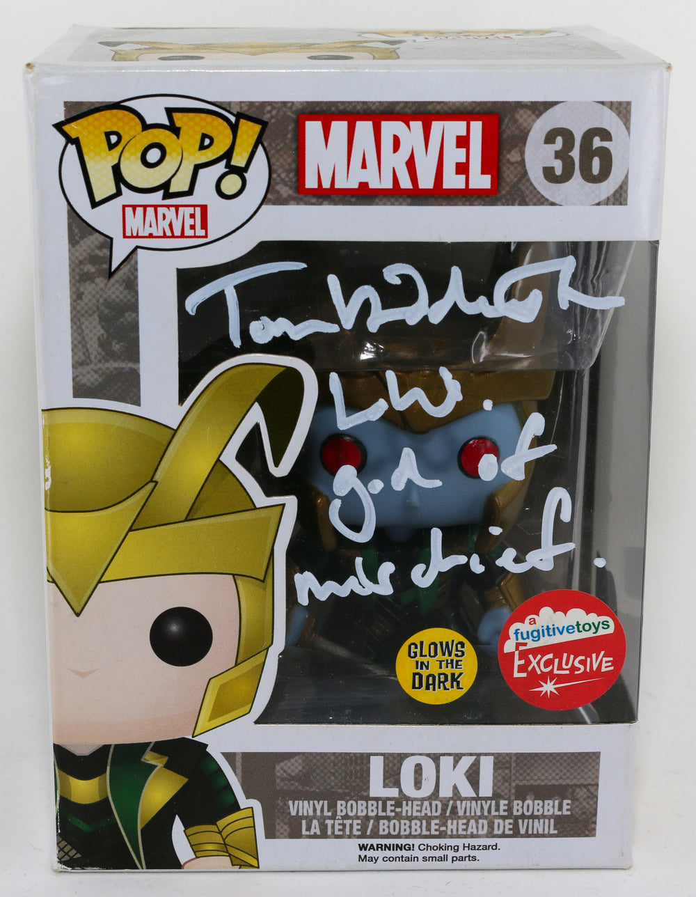 Tom Hiddleston as Blue Loki in Marvel Comics (SWAU) Signed Funko POP! #36 with Full 