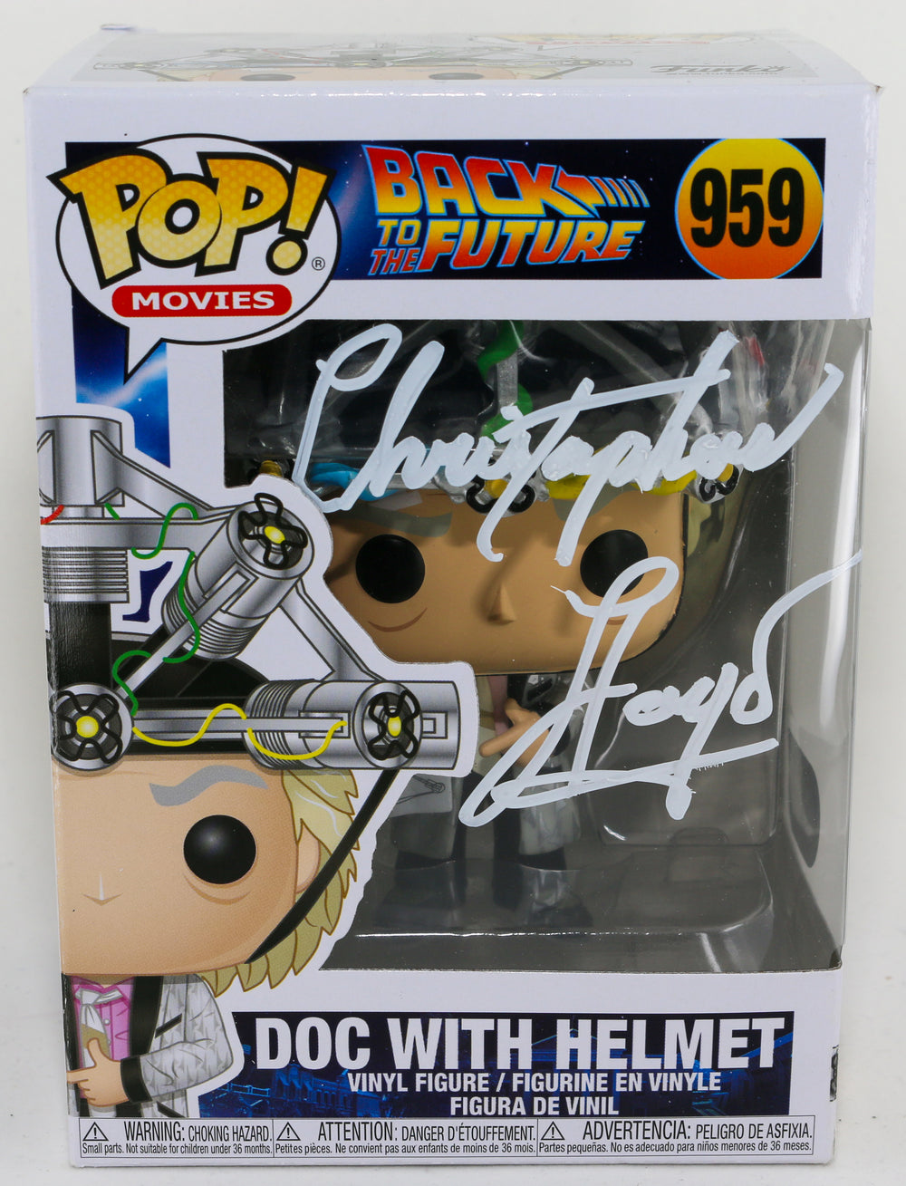 Christopher Lloyd as Doc Brown with Helmet in Back to the Future (SWAU) Signed POP! Funko #959