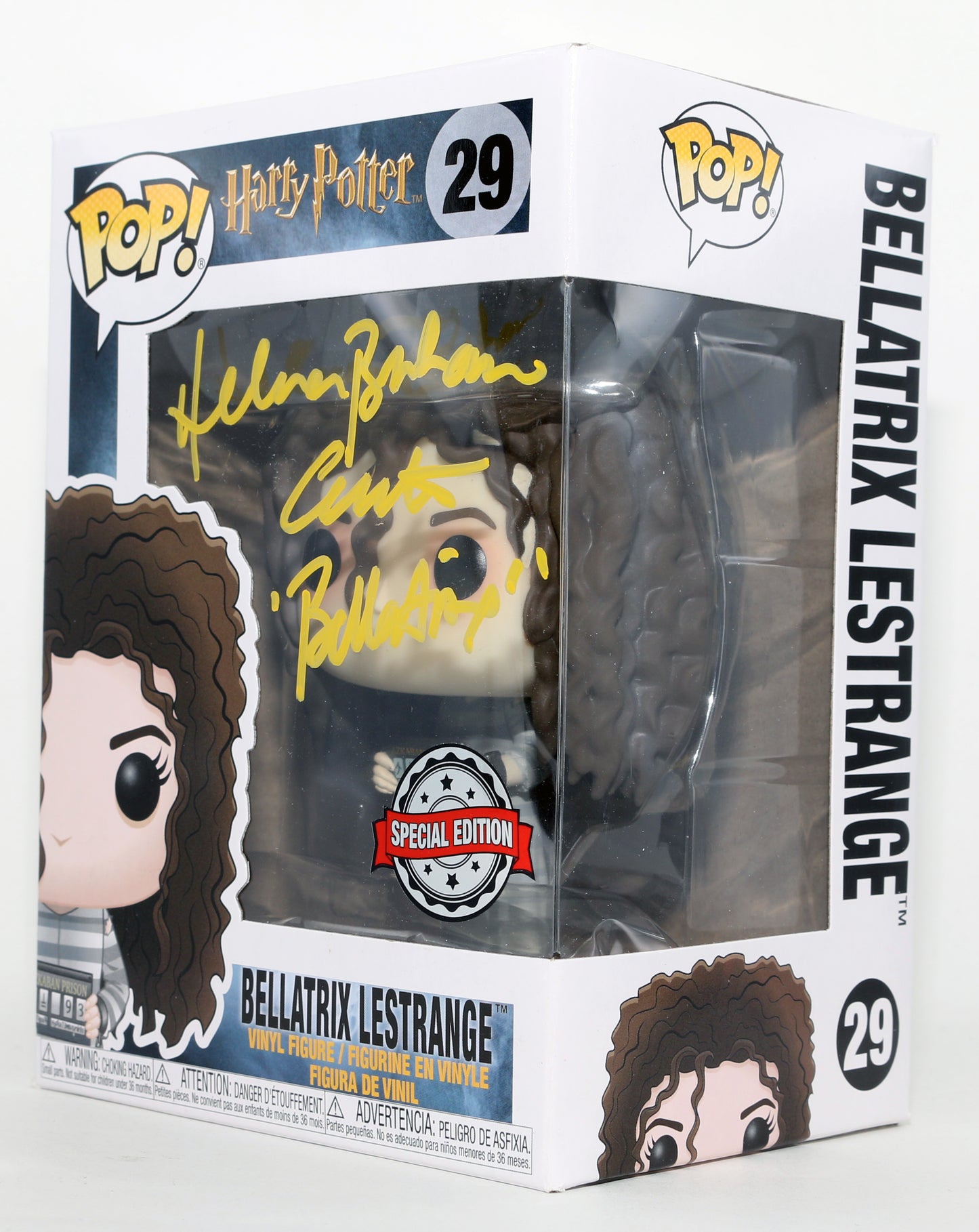 
                  
                    Helena Bonham Carter as Bellatrix LeStrange [Prison Outfit] in Harry Potter & The Prisoner of Azkaban Special Edition Signed Funko POP! #29 with Character Name
                  
                