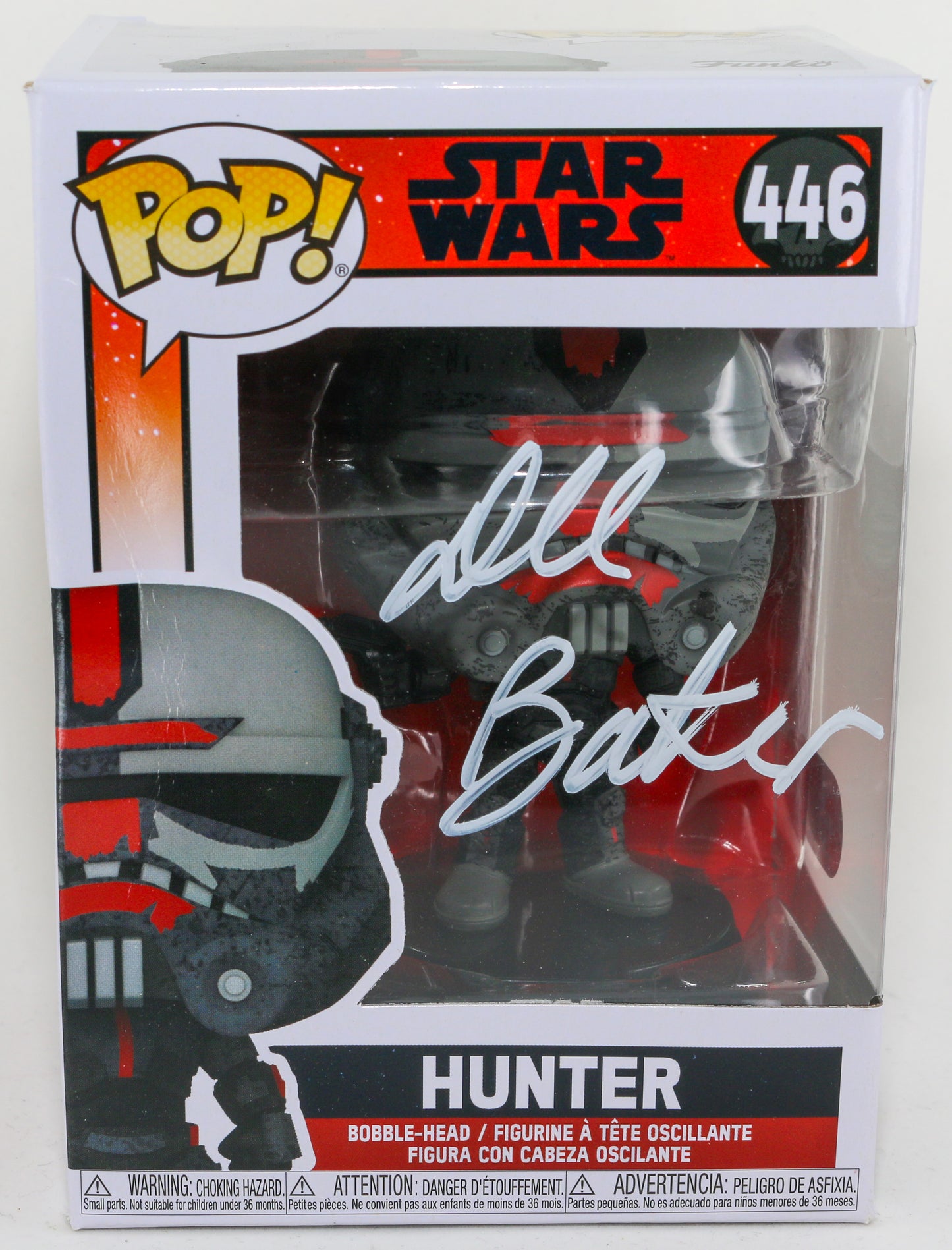 
                  
                    Dee Bradley Baker as Hunter in Star Wars: The Bad Batch (SWAU) Signed POP! Funko
                  
                