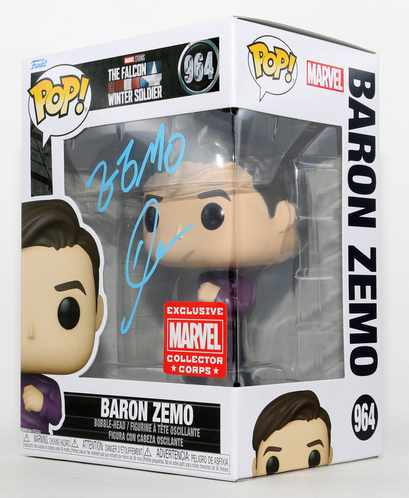 
                  
                    Daniel Brühl as Helmut Zemo in Falcon & the Winter Soldier Marvel Collector Corps Exclusive Signed Funko POP! #964 with Character Name
                  
                