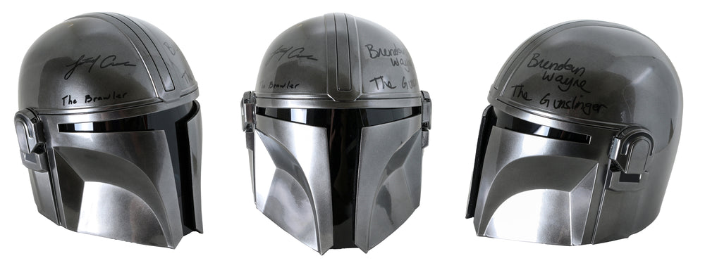 Star Wars: The Mandalorian Prop Replica Custom Made Helmet (SWAU) Limited Edition # 7 / 10 Signed by Lateef Crowder and Brendan Wayne