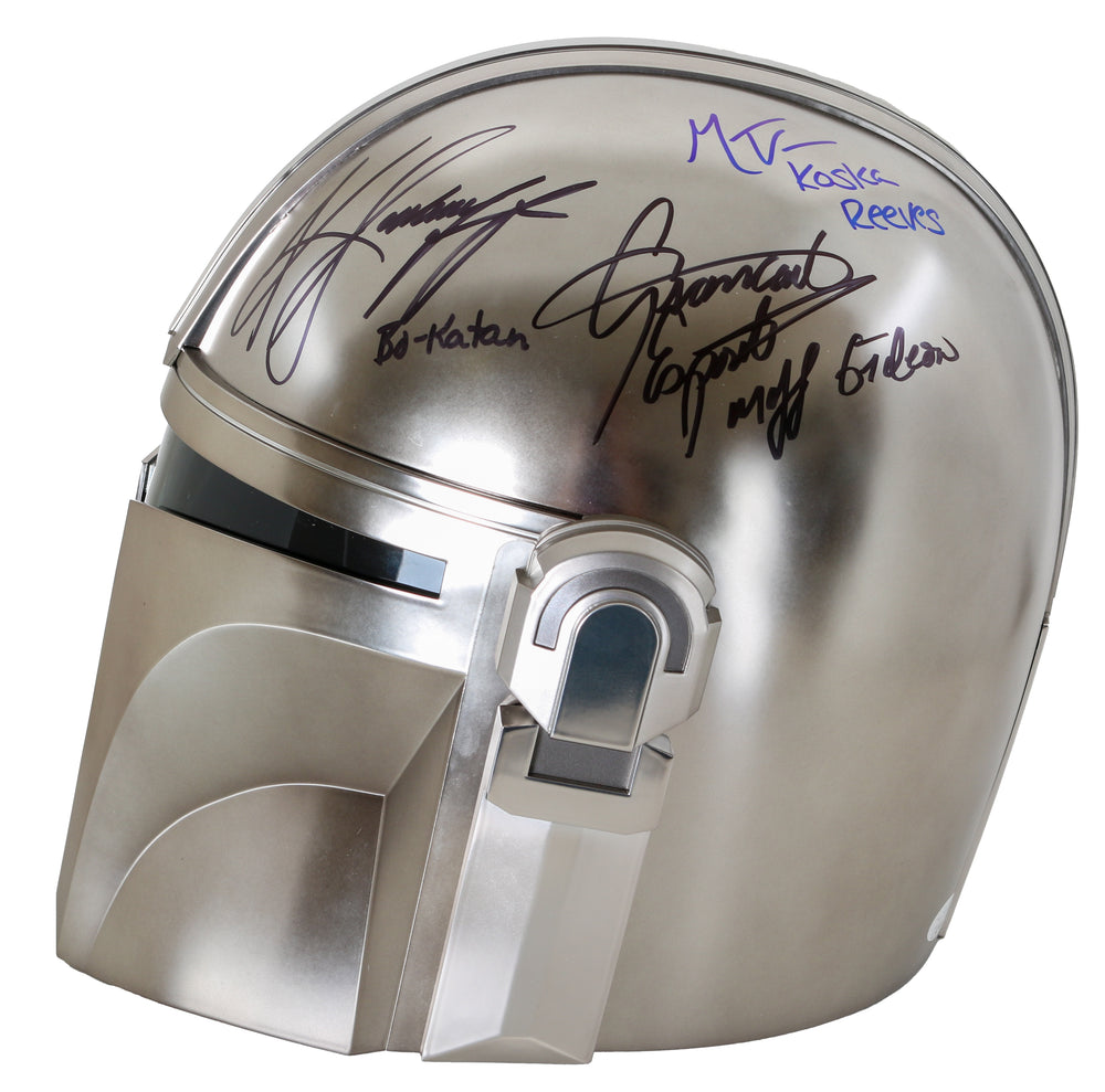 
                  
                    Star Wars: The Mandalorian Prop Replica Light Up Helmet Cast Signed by Katee Sackhoff, Rosario Dawson, Mercedes Varnado, Carl Weathers, Emily Swallow, and Giancarlo Esposito
                  
                