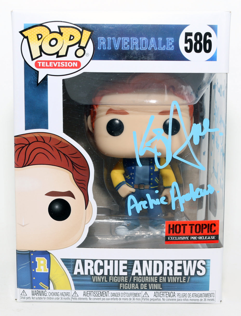 KJ Apa as Archie Andrews in Riverdale Hot Topic Exclusive (SWAU) Signed Funko POP! #586 with Character Name & Quote