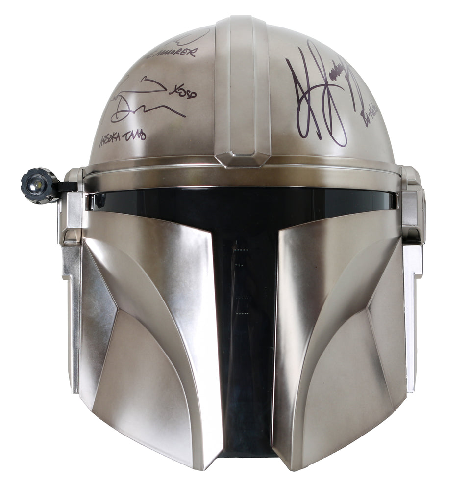 
                  
                    Star Wars: The Mandalorian Prop Replica Light Up Helmet Cast Signed by Katee Sackhoff, Rosario Dawson, Mercedes Varnado, Carl Weathers, Emily Swallow, and Giancarlo Esposito
                  
                
