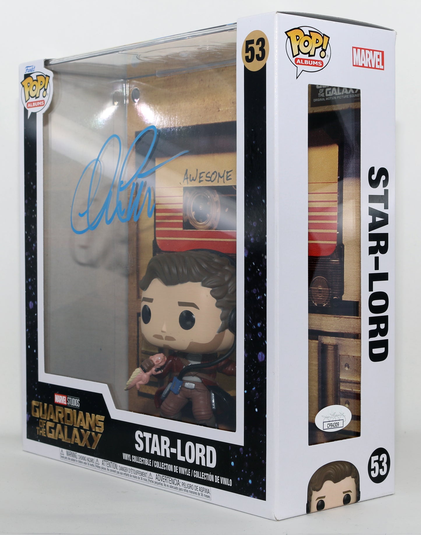 
                  
                    Chris Pratt as Star-Lord in Guardians of the Galaxy Album Cover Signed Funko POP! #53
                  
                