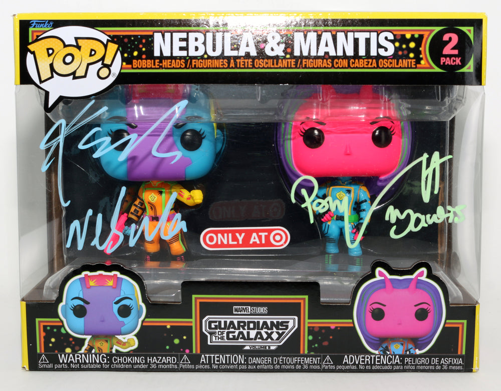 Pom Klementieff as Mantis & Karen Gillan as Nebula in Guardians of the Galaxy Vol. 3 Target Exclusive (JSA) Signed Funko POP! 2-pk with Character Names