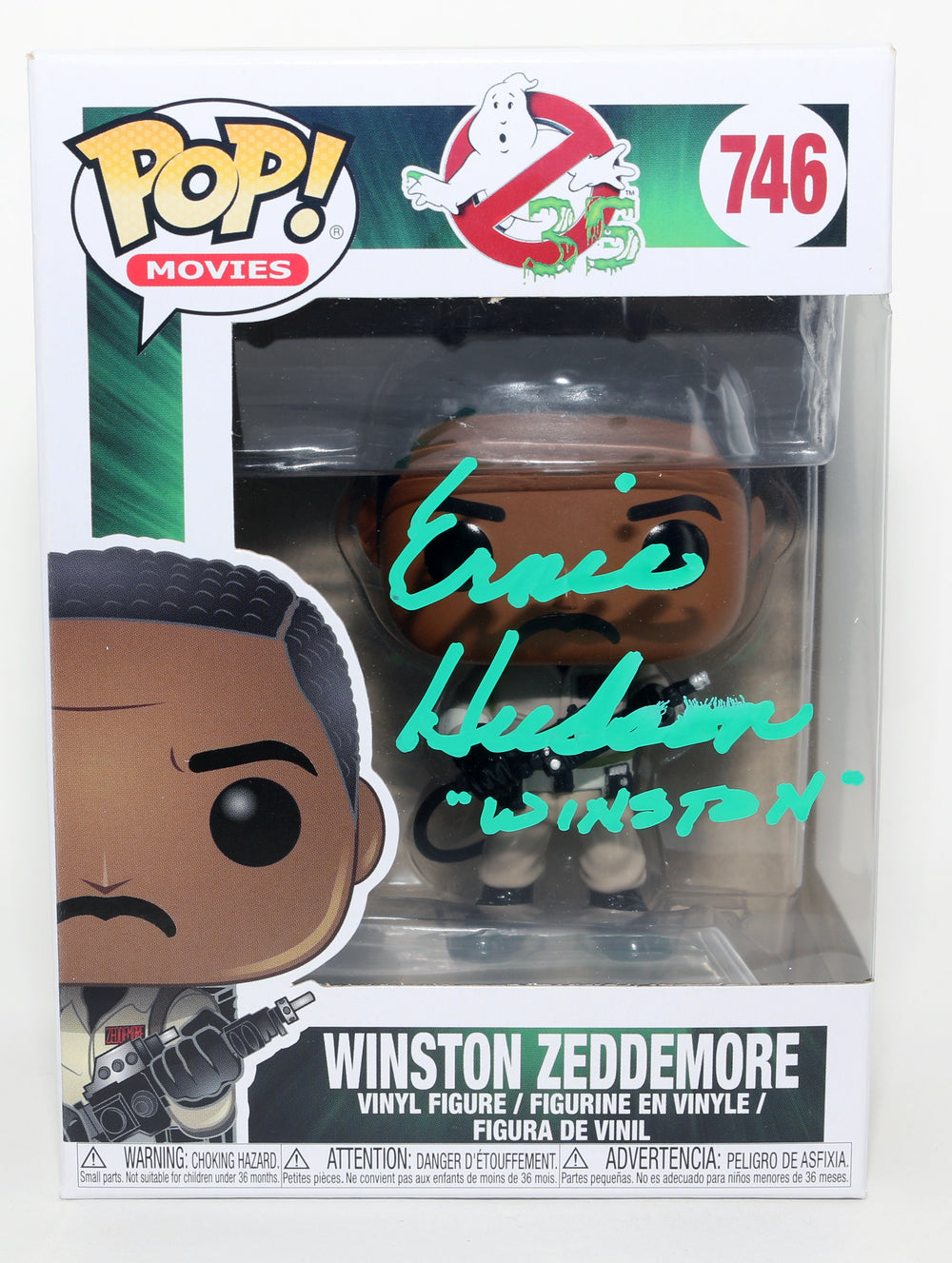 Ernie Hudson as Winston Zeddemore in Ghostbusters Signed Funko POP! #746 with Character Name