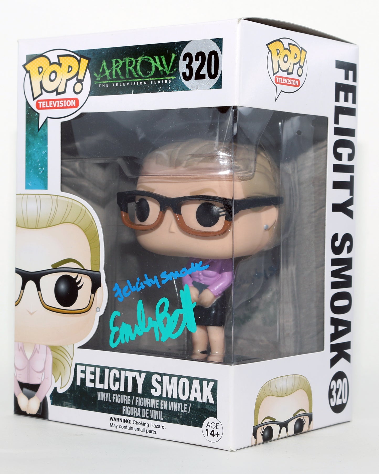 
                  
                    Emily Bett Rickards as Felicity Smoak in Arrowverse Signed Funko POP! #320 with Character Name
                  
                
