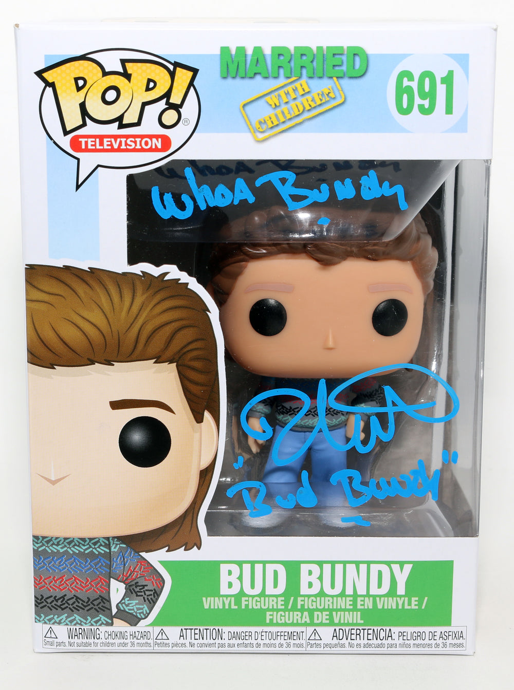 David Faustino as Bud Bundy in Married with Children Signed Funko POP! #691 with Character Name & Quote