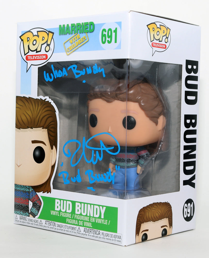 
                  
                    David Faustino as Bud Bundy in Married with Children Signed Funko POP! #691 with Character Name & Quote
                  
                
