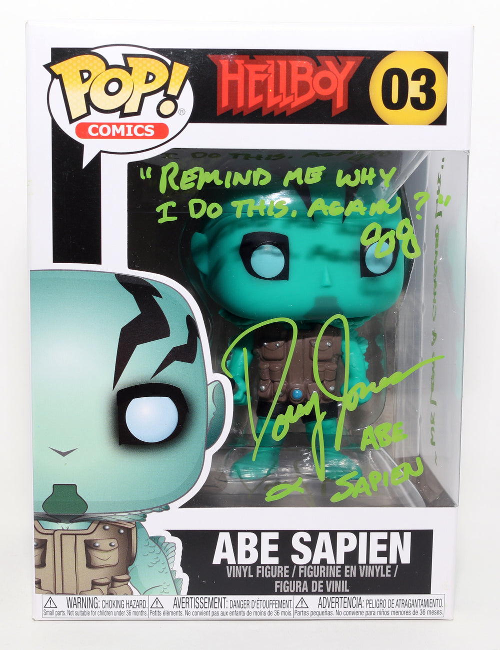 Doug Jones as Abe Sapien in Hellboy Signed Funko POP! #03 with Character Name & Quotes