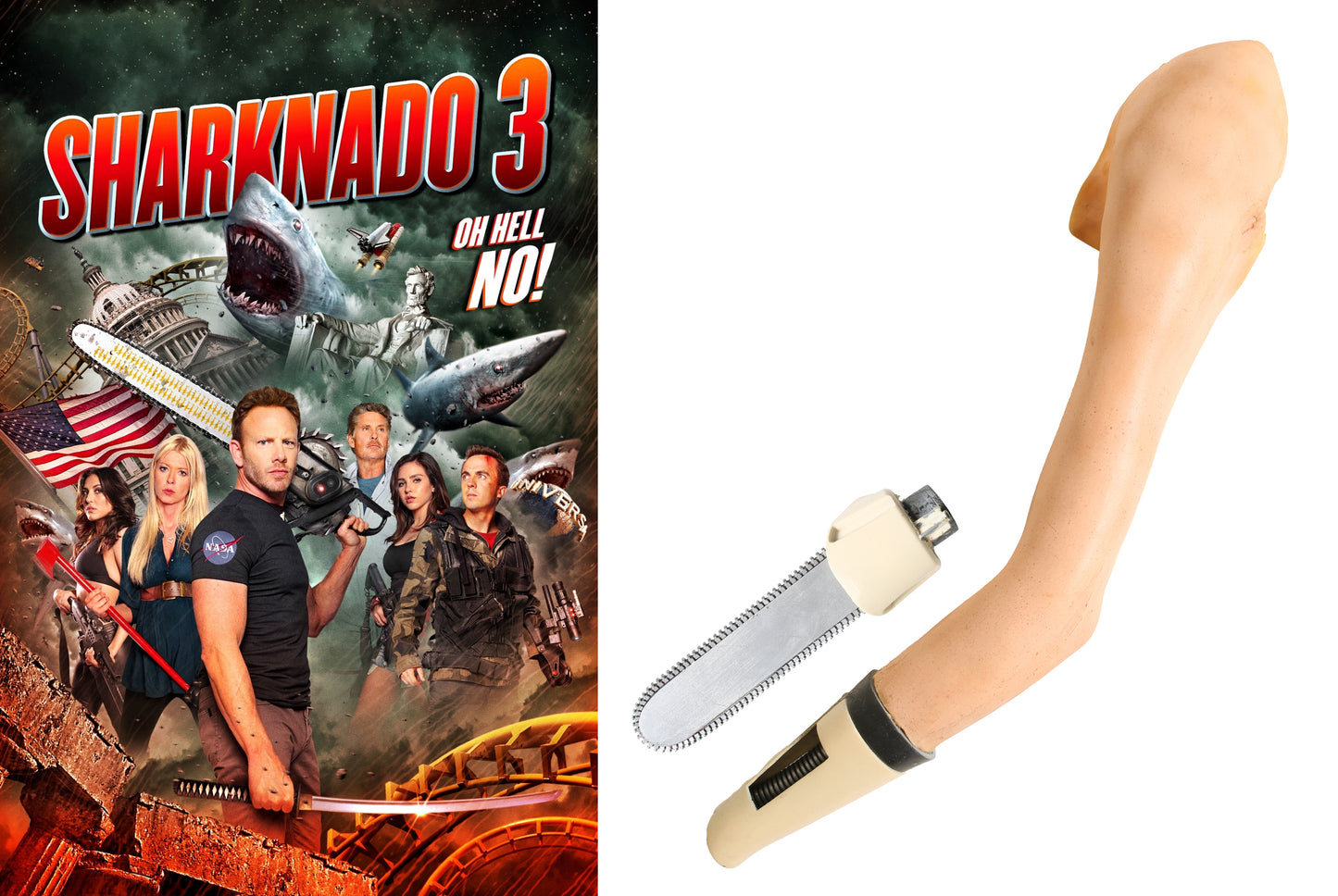 
                  
                    Sharknado 3: Oh Hell No! Production Made Prototype Fake Saw Arm for April Shepard (Tara Reid) - 2015
                  
                