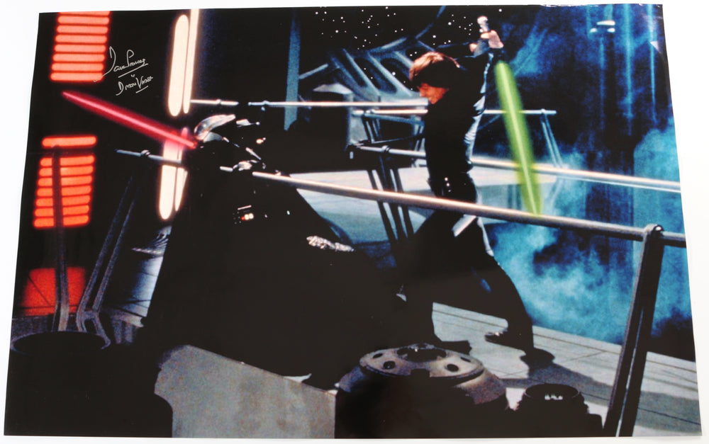 Dave Prowse as Darth Vader in Death Star Lightsaber Duel in Star Wars: Return of the Jedi (Showmasters) Signed 24x36 Poster with Character Name