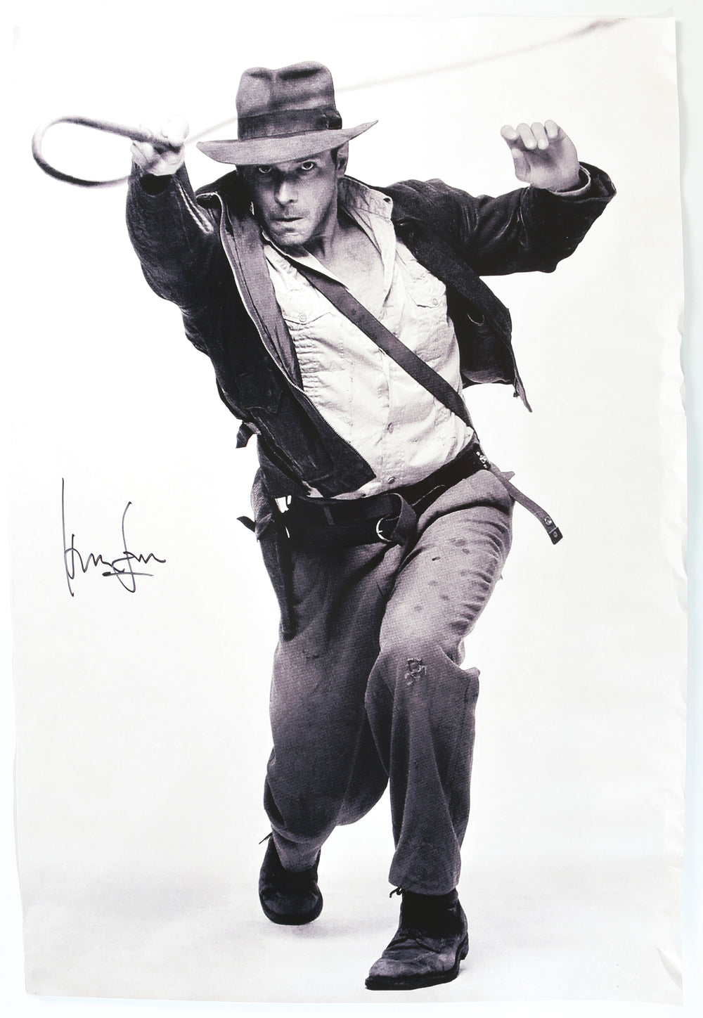 Harrison Ford as Indiana Jones in Indiana Jones and the Raiders of the Lost Ark (Beckett Witnessed) Signed 27x40 Poster