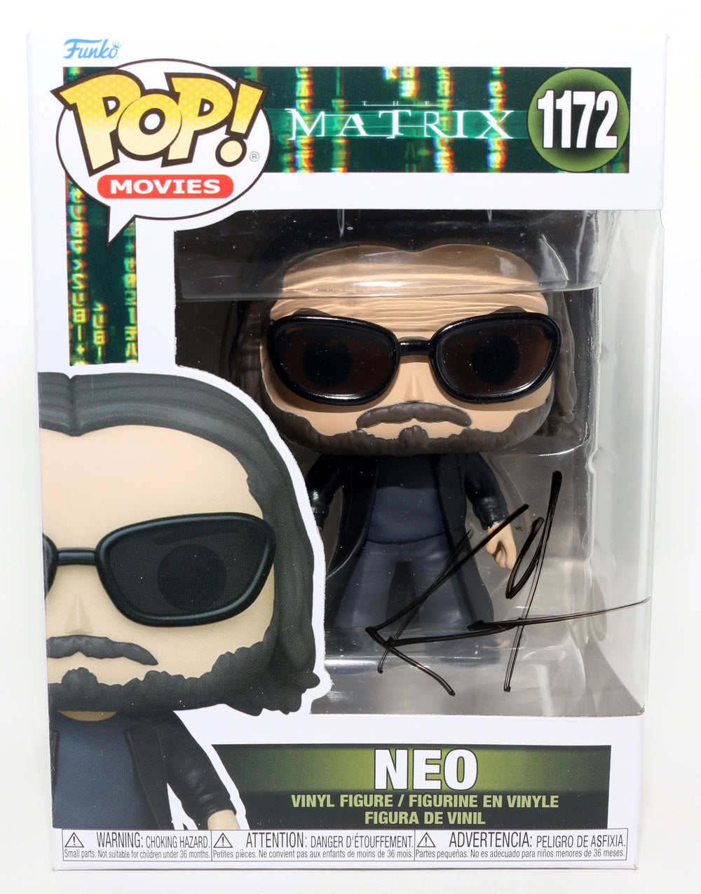 Keanu Reeves as Neo in The Matrix Signed Funko POP! #1172