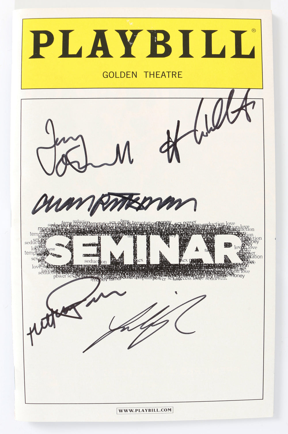 Seminar Broadway Playbill Cast Signed by Harry Potter / Die Hard Actor Alan Rickman, Jerry O'Connell, Hamish Linklater, Lily Rabe, & Hettienne Park