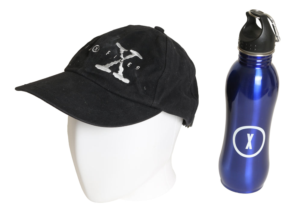 
                  
                    The X-Files Production Used Cast & Crew Hat + Water Bottle - 1990s
                  
                