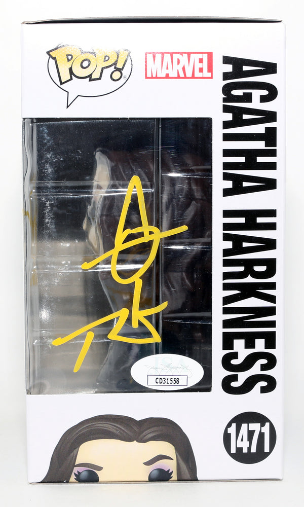 
                  
                    Kathryn Hahn as Agatha Harkness in Agatha All Along (JSA) Signed Funko POP! #1471 with Remark
                  
                