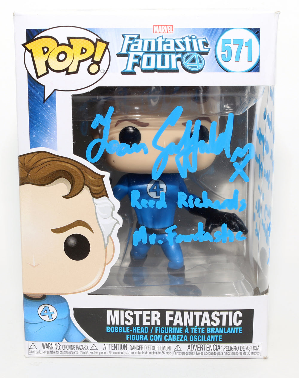 Ioan Gruffudd as Reed Richards / Mr. Fantastic in Fantastic Four (JSA) Signed Funko POP! #571 with Character Name & Quote