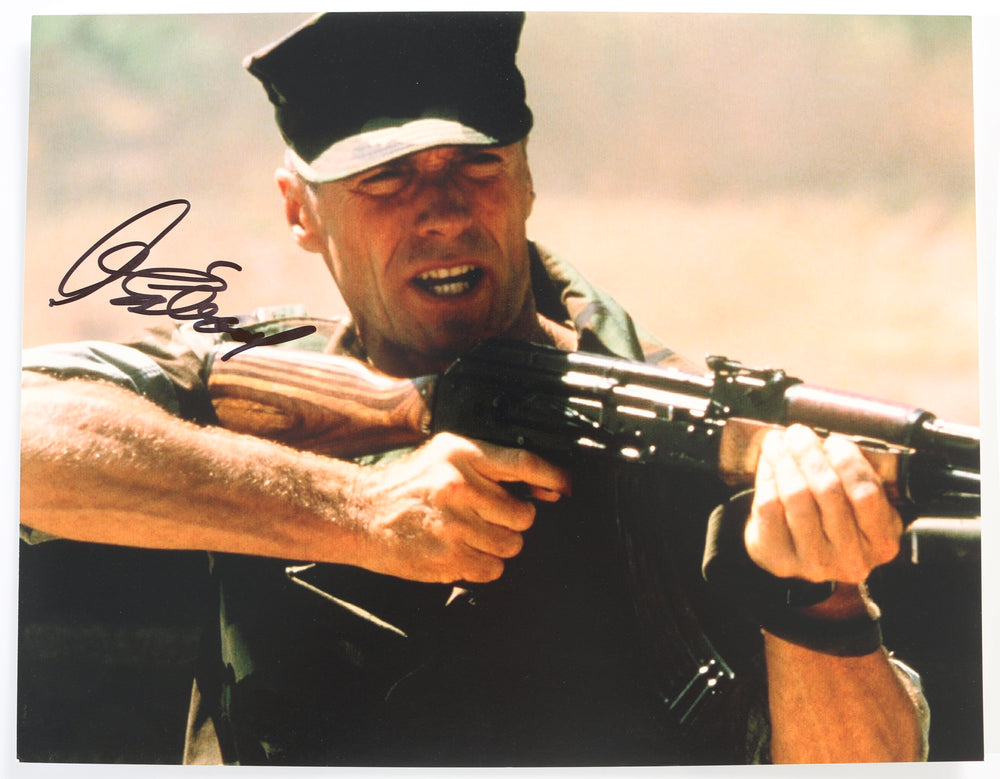 Clint Eastwood as Gunnery Sergeant Thomas Tom Highway in Heartbreak Ridge Signed 11x14 Photo