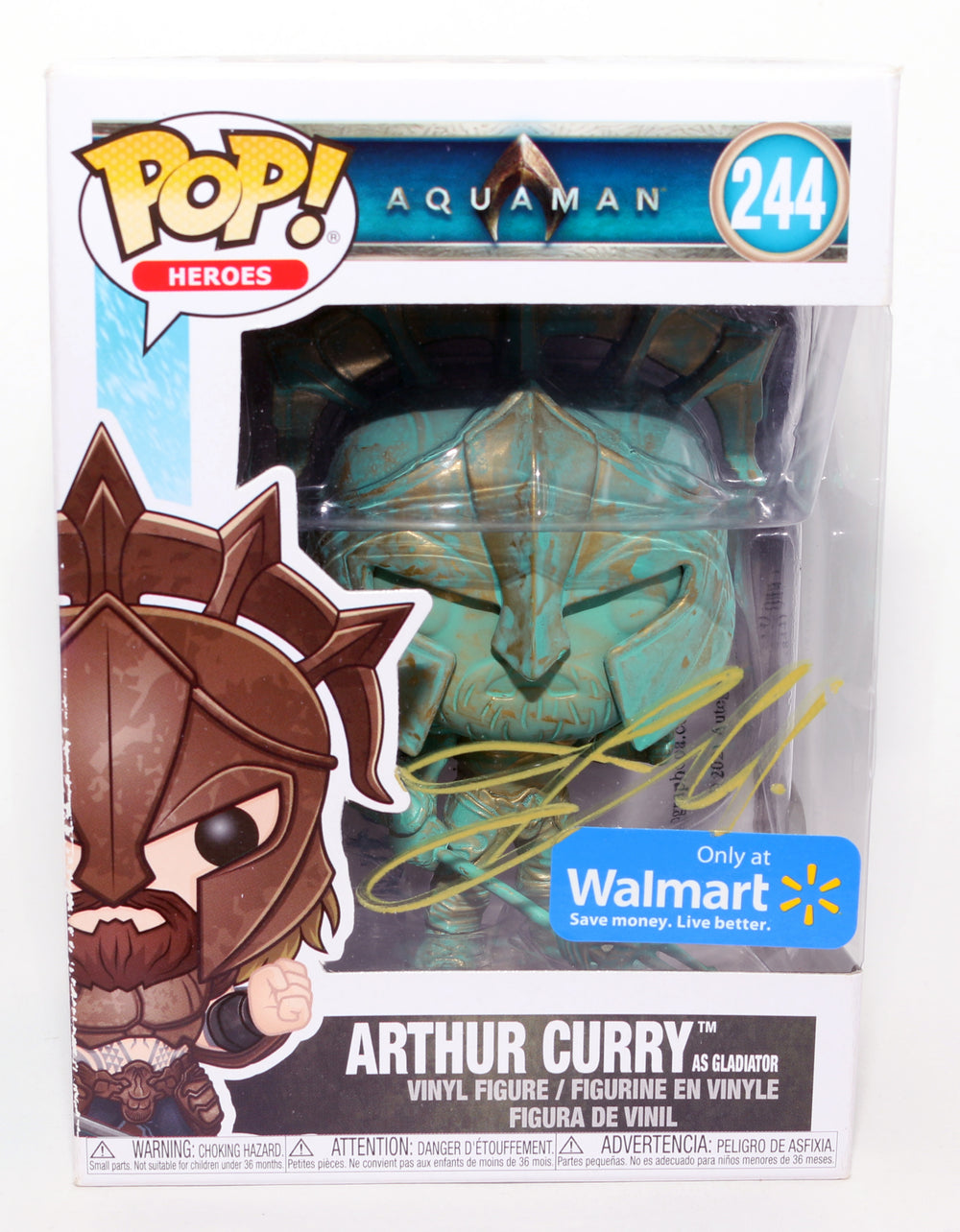 Jason Momoa as Arthur Curry in Aquaman Walmart Exclusive Signed Funko POP! #244 - Signed Twice